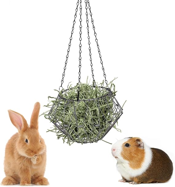 Rabbit Hay Rack, Rabbit Feeding Station, Guinea Pig Toy Accessories, Food Ball for Dwarf Hamsters Gerbils Degus Spiny Rabbits