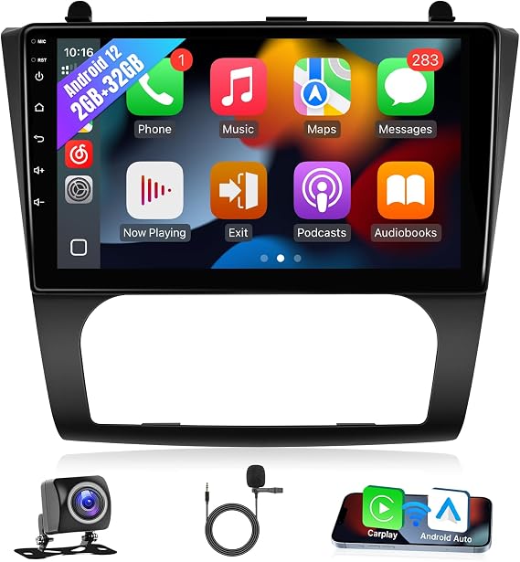 Leadfan Android Car Radio for Nissan Altima 2008-2012 Wireless Carplay & Android Auto, 9 Inch IPS Touch Screen Car Stereo in Dash GPS Bluetooth FM WiFi Backup Camera MirrorLink SWC