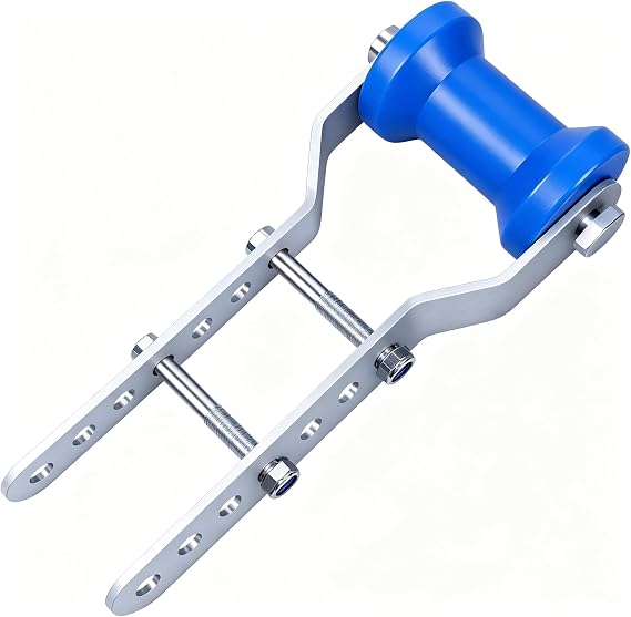 Updated 4" Boat Trailer Rollers with Brackets Blue Adjustable Keel Roller Assembly Galvanized Steel Fit 2" Tongue