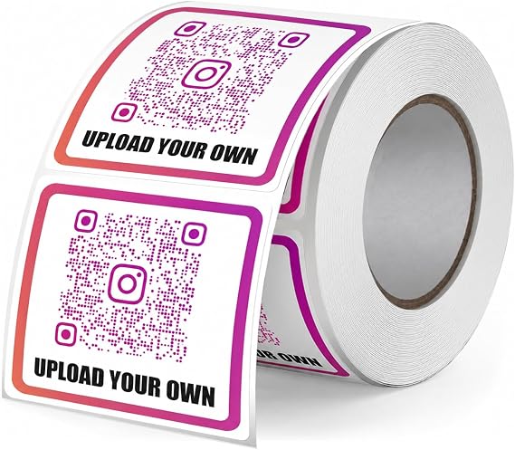Custom QR Code Stickers Waterproof & UV Resistant Personalized Vinyl Labels with Your Logo, Link, Text Multiple Sizes 1.5" to 5" 50 to 1000pcs for Business Promotion, Packaging