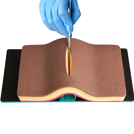 Suture Pad, 5-Layer Silicone with Adjustable Arch Base, Brown