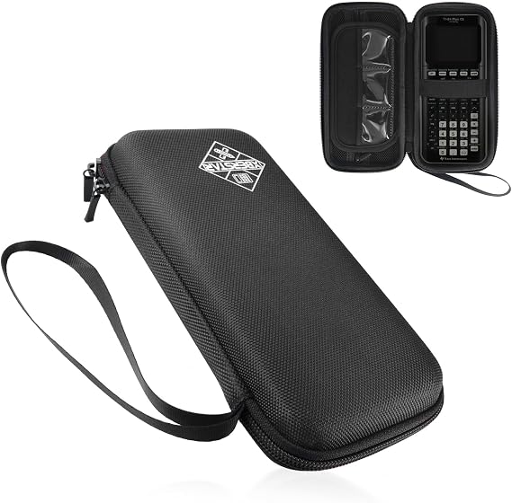 Case for Texas Instruments TI-84 TI-83 Plus CE Graphing Calculators and More - Hard EVA Travel Carrying Shockproof Storage Bag (Black Zipper)