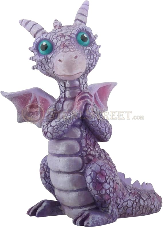 SUMMIT COLLECTION YTC 3.75 Inch Cold Cast Resin Purple and Pink Baby Dragon Figurine