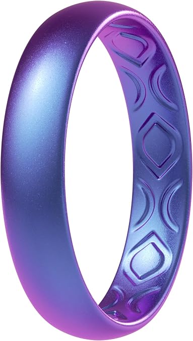 ThunderFit Women Breathable Silicone Bridal Rings Sets For Her, 4mm Wide | 1.5mm Thick Wedding Bands, Rubber Rings, Variety Multipack 1-12, Comfortable Fit, in Multiple Colors, for Everyday Wear