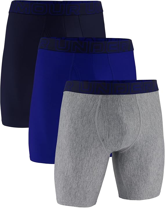 Under Armour Men's Performance Tech Long-Leg Boxerjock Brief Underwear, 9" Inseam, All-Day Comfort & Ultra-Soft, 3-Pack