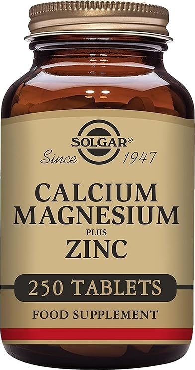 Solgar Calcium Magnesium Plus Zinc, 250 Tablets - Promotes Healthy Bones and Teeth - Supports Nerve & Muscle Function - Non GMO, Vegan, Gluten Free, Dairy Free, Kosher, Halal - 83 Servings
