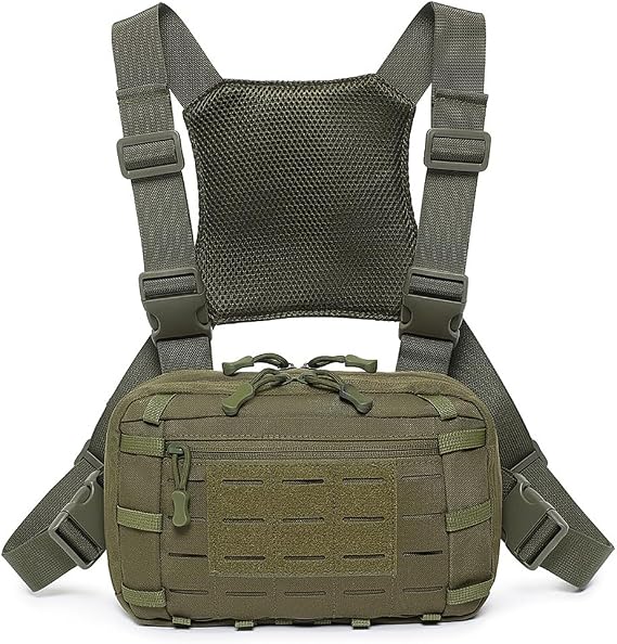 Tactical Chest Pack EDC Chest Bag Utility Molle Chest Rig Pouch with CCW Compartment Adjustable Strap Admin Pouch