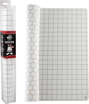 Double-Sided Role Playing RPG Game Mat- Reversible Silicone Battle Matte Grid w Hexes and Squares- XL 20"x20"-Foldable, Rollable, Wet Eraseable - Made for D&D Dungeons Dragons, Pathfinder and More