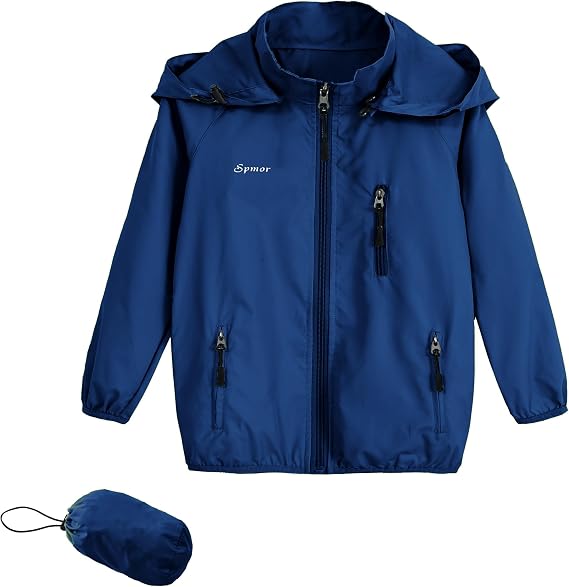 Kids Lightweight Windbreaker Waterproof Packable Jacket