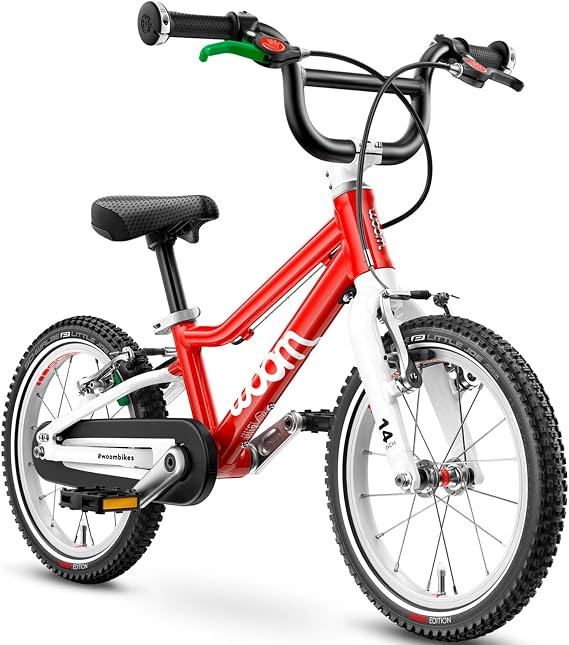 woom 2 Childrens Bicycle for Kids 3-4.5 Years Old, 14-Inch Wheels, Lightweight Bike with Handbrake & Chain Guard, Boys & Girls - Red
