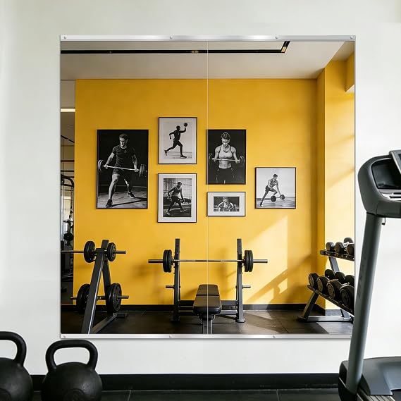 Home Gym Mirror for Wall, 50"x25"x2PCS, Workout Mirrors for Home Gym