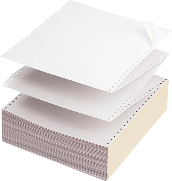 KDM 8852800 Carbonless Computer Paper, 9.5 x 5.5, 2-Part White/Canary Continuous Forms, Uncoated Dot Matrix Sheets, 2,800 Count