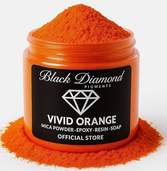 Black Diamond Pigments | (Vivid Orange) Pigment is a Premium Professional, Non-Toxic mica with unrivaled Color Saturation That Blends with epoxy, Nail Polish, Slime