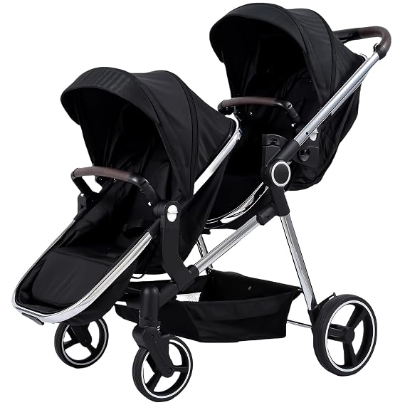 Double Stroller for Twins Infants and Toddlers, Foldable Tandem