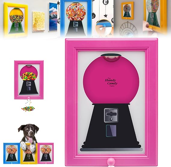 XUANDOH Candy Dispenser, Practical 2 in 1 Photo Frame, Wall Hanging, Table Hanging, Birthday and Holiday Gift (Purple)