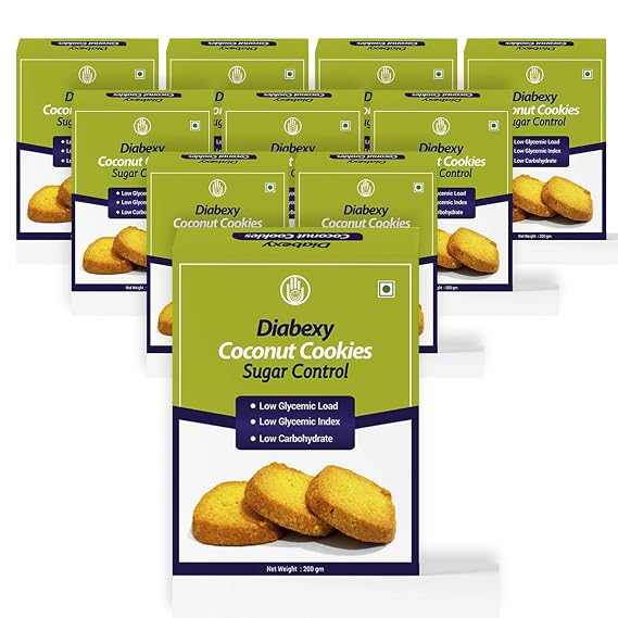diabexy - Cookies for Sugar Control - Assorted Flavors (Coconut, Pack of 10 Boxes)