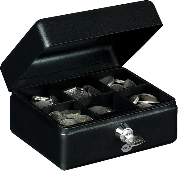 Yale YCB/080/BB2 Coin Box, Black