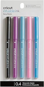 Cricut Infusible Ink Markers, Water Color Splash Medium-Point Markers (1.0), 5 count