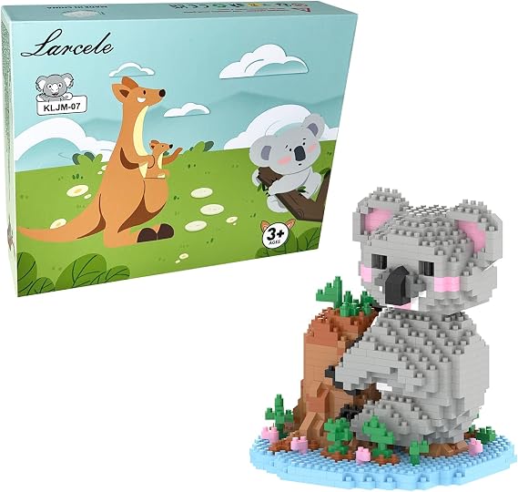 Larcele Micro Building Blocks Animal Set, DIY Mini 3D Building Toy Bricks,1000 Pieces KLJM-07 (Koala)