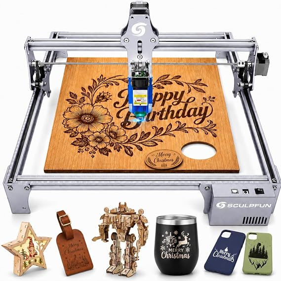 SCULPFUN S6 Pro 5500mW Laser Engraver & Cutter for Beginners