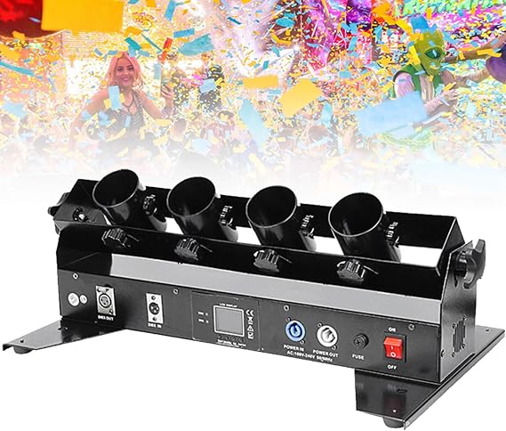 Professional Electric Confetti Cannon DMX512 & Remote Control,Confetti Machine Shooter Launcher Machine, for Special Event, Parties, Club, Concerts