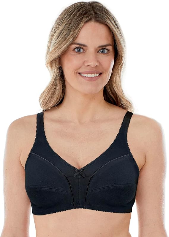 Bestform Women's Comfortable Wireless Cotton Bra with Unlined Seamed Cups 5006825