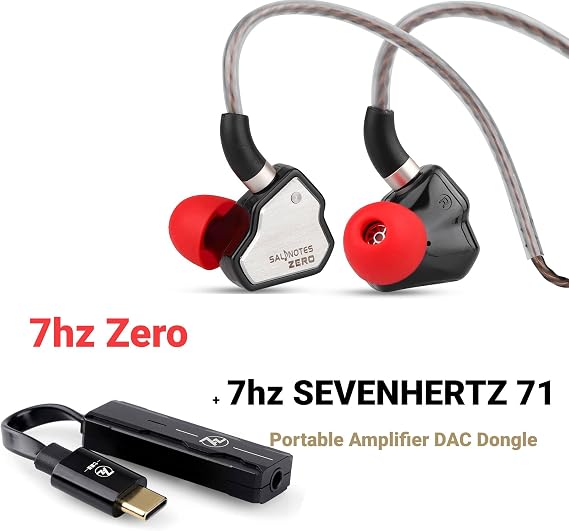 Linsoul 7hz Salnotes Zero (Black) + 7hz Sevenhertz 71 Portable Dac (Type C, 3.5mm Jack)