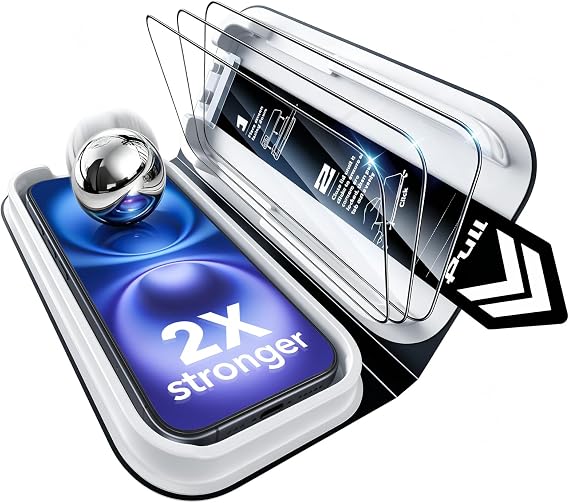 ESR 3 Pack for iPhone 16 Plus/15 Plus Screen Protector, Classic