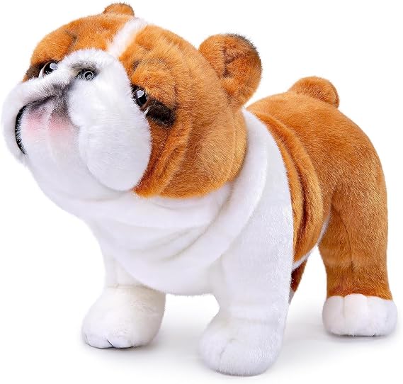 Simulation English Bulldog Plush Toy, English Bulldog Stuffed Animals, Cute Puppy Soft Dog Stuffed Toy Gifts for Kids,10 Inches Long...
