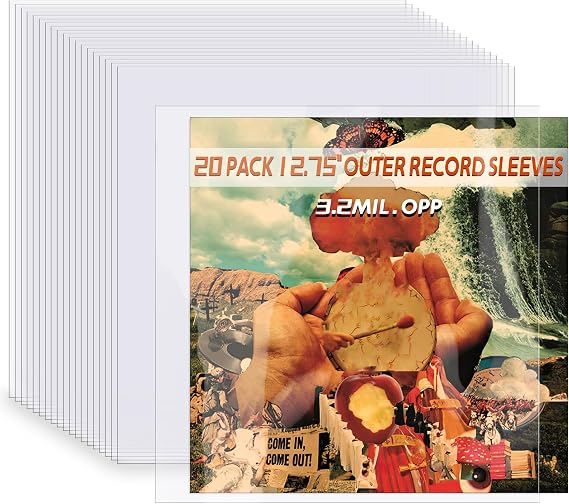 20 Clear 12" Outer Vinyl Record Sleeves for Single & Double Vinyl Records