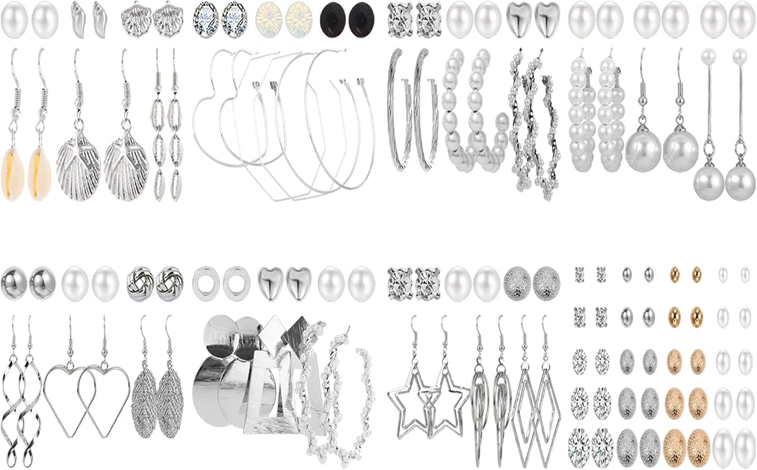NEWITIN 69 Pcs Gold Jewelry Set for Women Hypoallergenic Bohemian Jewelry