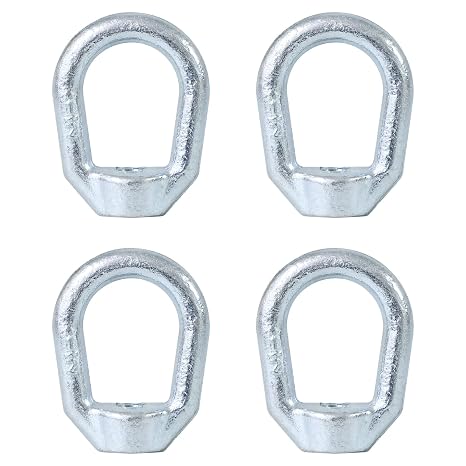 Heavy Duty 1/2"-13 Bail Tap Thread Eye Nut, 4 Pcs | Hot Dipped Galvanized Drop Forged Carbon Steel Fastener, UNC Standard Ring Shape Lifting Eye Nuts
