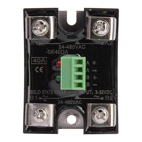 Solid State Relay Dual Channel DC Control Dual Channel AC Single Phase SSR 24-480VAC Solid State Relay 58 x 44 x 28mm(40A)