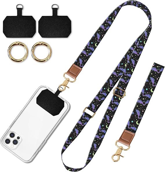Cell Phone Lanyard Adjustable Crossbody Strap, Cute Phone Neck Wristlet Wrist Strap Patch for Keys Case Accessories