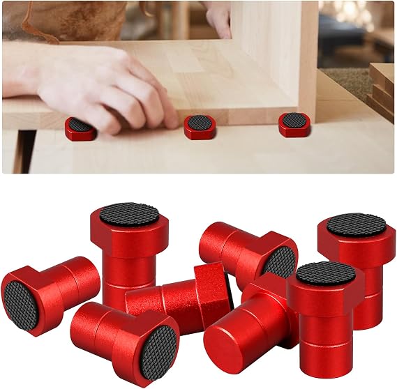 8 Pcs Bench Dogs Aluminum Alloy, 20mm Bench Dogs for Woodworking with Non-Slip Pad for T-Track Woodworking Table Workbench Positioning