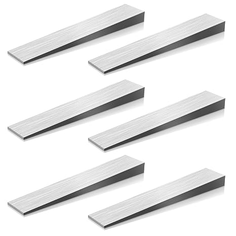6 Pcs Flange Wedge Stainless Steel Beveled Washers Right Angle Wedges Corrosion Resistant Spreading Flanges Triangle Tool Welding Underpinning Wedge Metal Shims for Lathe Machine Equipment, 7x1.3inch