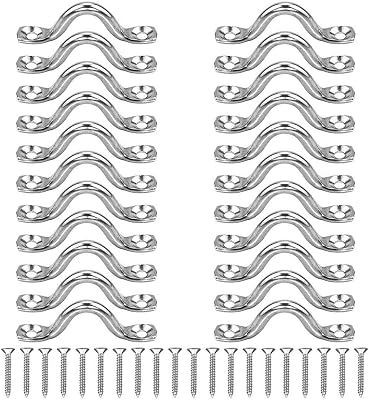 22Pcs M5 316 Stainless Steel Eye Straps Ceiling Wall Mount U Hook with Screws