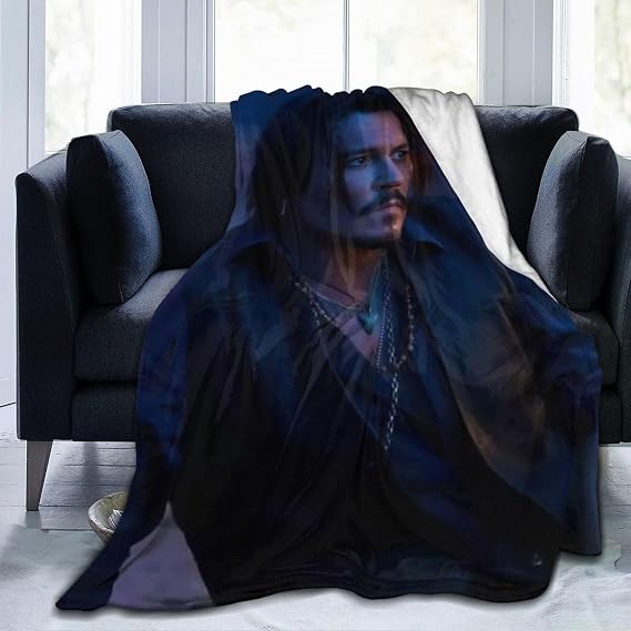 Johnny Depp Blanket Bedding Fleece Blanket Soft Throw Blankets Lightweight Anti-Static Blanket - 3 Sizes