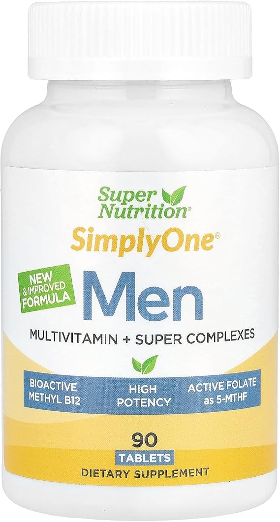 SuperNutrition SimplyOne, Mens Multivitamin + Super Complexes with Vitamin C + Super Adaptogen Complex, 90 Tablets