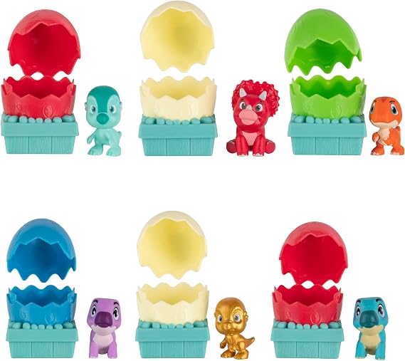 Dino Ranch 6 Bundle Pack Dino-Mite Blinds - Six 2.5 Egg Collectible Blind Dino-Mite Figures - Toys for Kids Featuring Your Favorite Pre-Westoric Ranchers