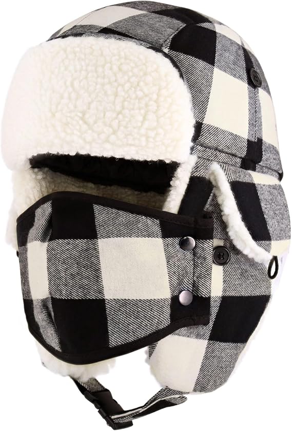 CHOK.LIDS Lumberjack Plaid Winter Trapper Unisex Premium Extra Strength Ear Flap Chin Strap Windproof Outdoor PT201