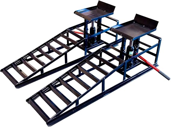 Portable Vehicle Ramps Hydraulic Car Repair Auto Truck Tools Heavy Duty 4,400lb Capacity