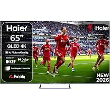 Haier S90GUF 65" QLED Smart TV with Fire TV, Freely, AI Picture Quality, Sound by KEF, Dolby Atmos, MEMC, Gaming Accelerator, Bluetooth, HDMI 2.1