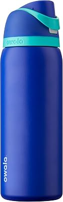 Owala FreeSip Insulated Stainless Steel Water Bottle with Straw, BPA-Free Sports Water Bottle, Great for Travel, 32 Oz, Smooshed Blueberry