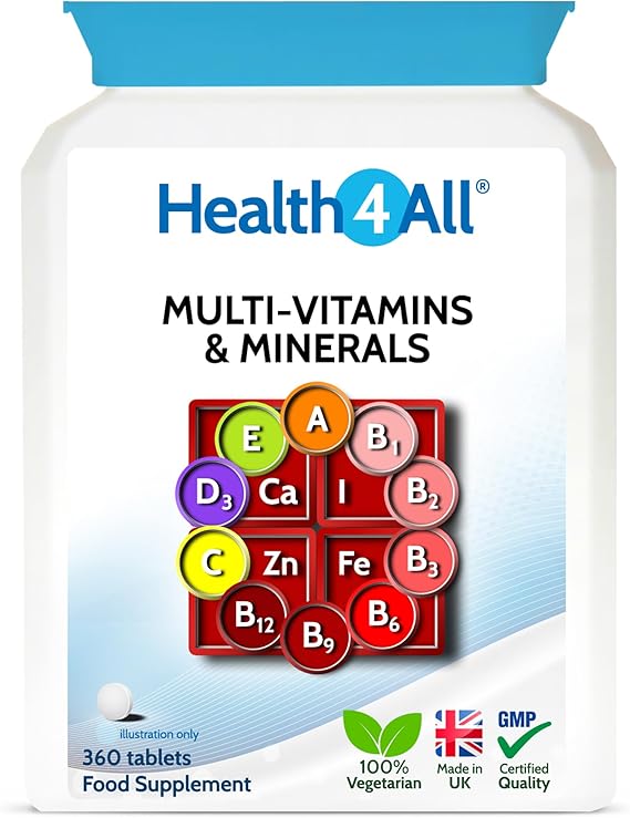 Multivitamins & Minerals One a Day 360 Easy to Swallow Tablets, 100% RDA | 1 Year Supply, Daily Essential Nutrients for Men & Women, Supports Energy, Immunity & Overall Health | Made in UK
