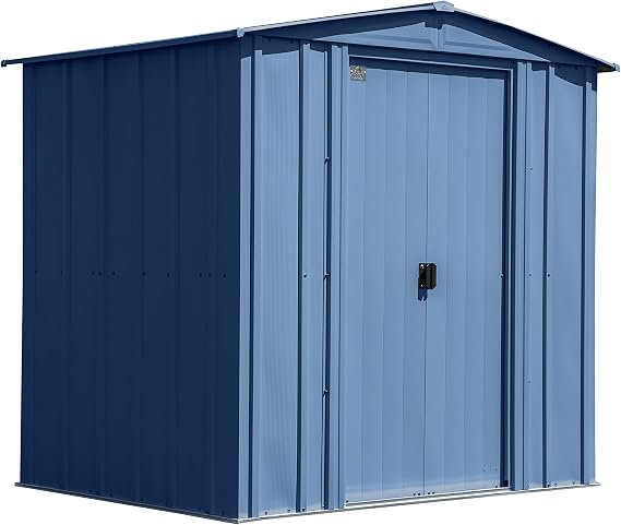 Arrow Classic Steel Storage Shed, 6x5, Blue Grey