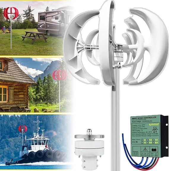 Wind Turbine Generator Kit 3000W 4000W 5000W with Controller, Wind Generator for Home Use, Vertical Wind Turbine Windmill Power Generator,3000W-12V