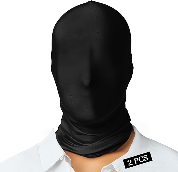 MCJC 2 pcs full face mask unisex faceless mask for halloween spandex full face mask costume