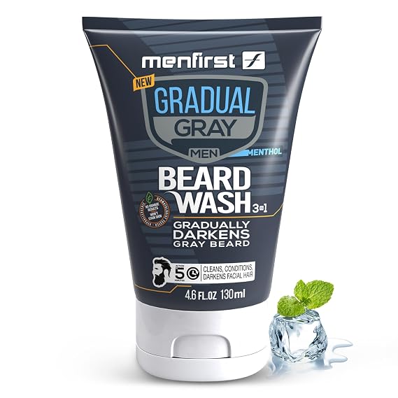 MENFIRST Gradual Gray Darkening Beard Wash for Men