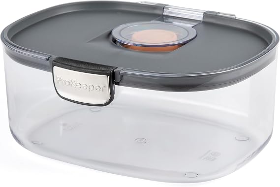 Progressive ProKeeper International Airtight Food Storage Container with Terracotta Disk for Freshness, Stackable & Dishwasher Safe, Ideal for Cookies, Baked Goods, More, 3 Quart